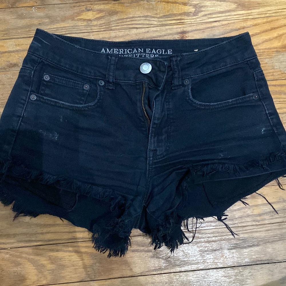 American eagle black stretch shorts